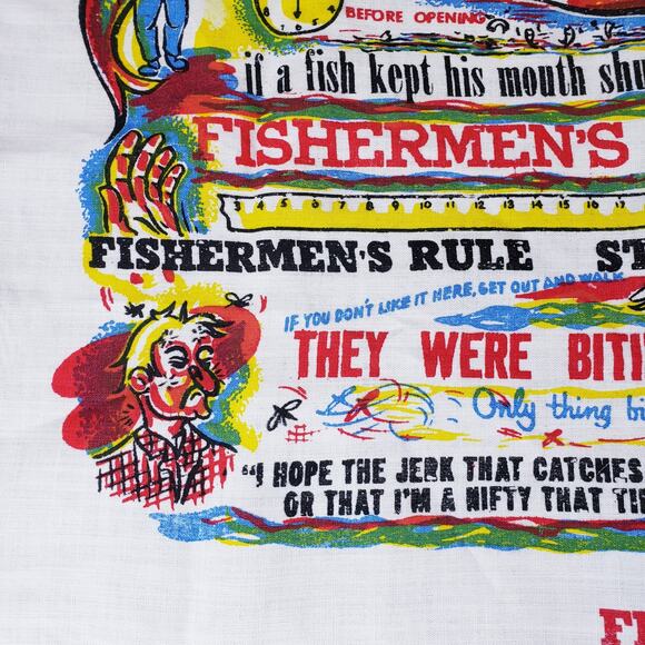 Fishermen's Crying Towel Weeping Vintage Fishing Angler 1950 50s Fisherman Art - Picture 4 of 11